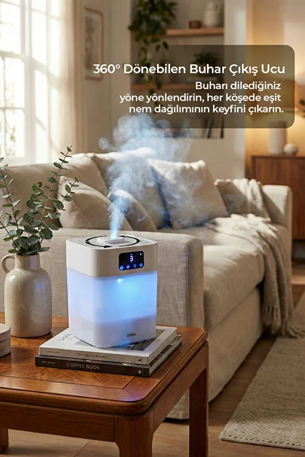 5.5L Ultrasonik Hava Nemlendirici 7 Modlu Gece Lambası Saat Ayarlı ve Sessiz Çalışma